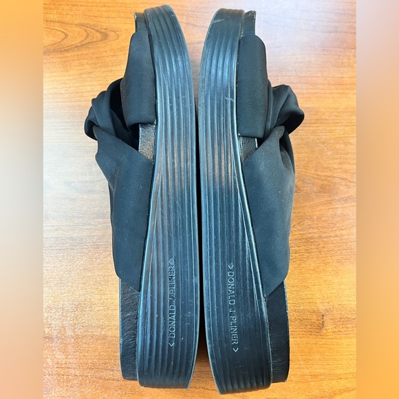 Donald Pliner Folley Black Knit Slide Sandals Chunky Platform Sz 10 Y2K - Picture 13 of 15